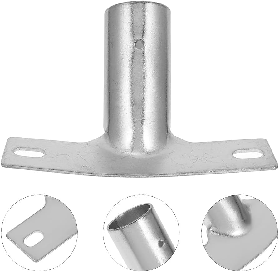 CALLARON 4Pcs Broom Handle Adapter, Iron Broom Handle Connector, Universal Replacement for Push Brooms Heads, Easy Install Handles Connector for Sweeper Poles & Heads