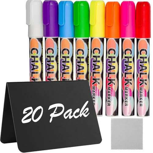 Mini Chalkboard Signs for Food, 20Pcs Small Food Labels for Party Buffet Food Signs, Reusable and Reserved Table Sign, Catering Supplies Buffet Display Food Tags Place Cards, with 8Pcs Chalk Markers
