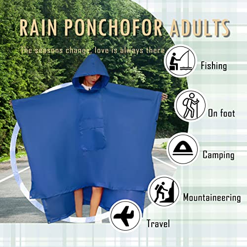 Waterproof Hooded Rain Poncho for Adults/Teens with Pockets for Outdoor Activities Raincoat Jacket2