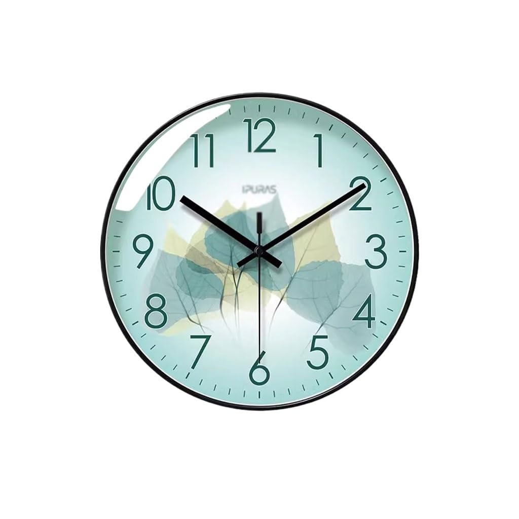 EINES Wall Clock Living Room Clock Household Clock Wall Clock Silent Sweep Second Quartz Clock(A)