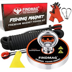 FINDMAG Magnet Fishing, 1500 lb(680 kg) Pulling Force Magnet Fishing Kit, Super Strong Fishing Magnets Kit, Neodymium…