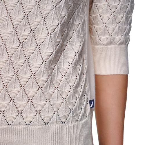 Image of Nautica Women's Crew Neck Solid Short Sleeve Sweater