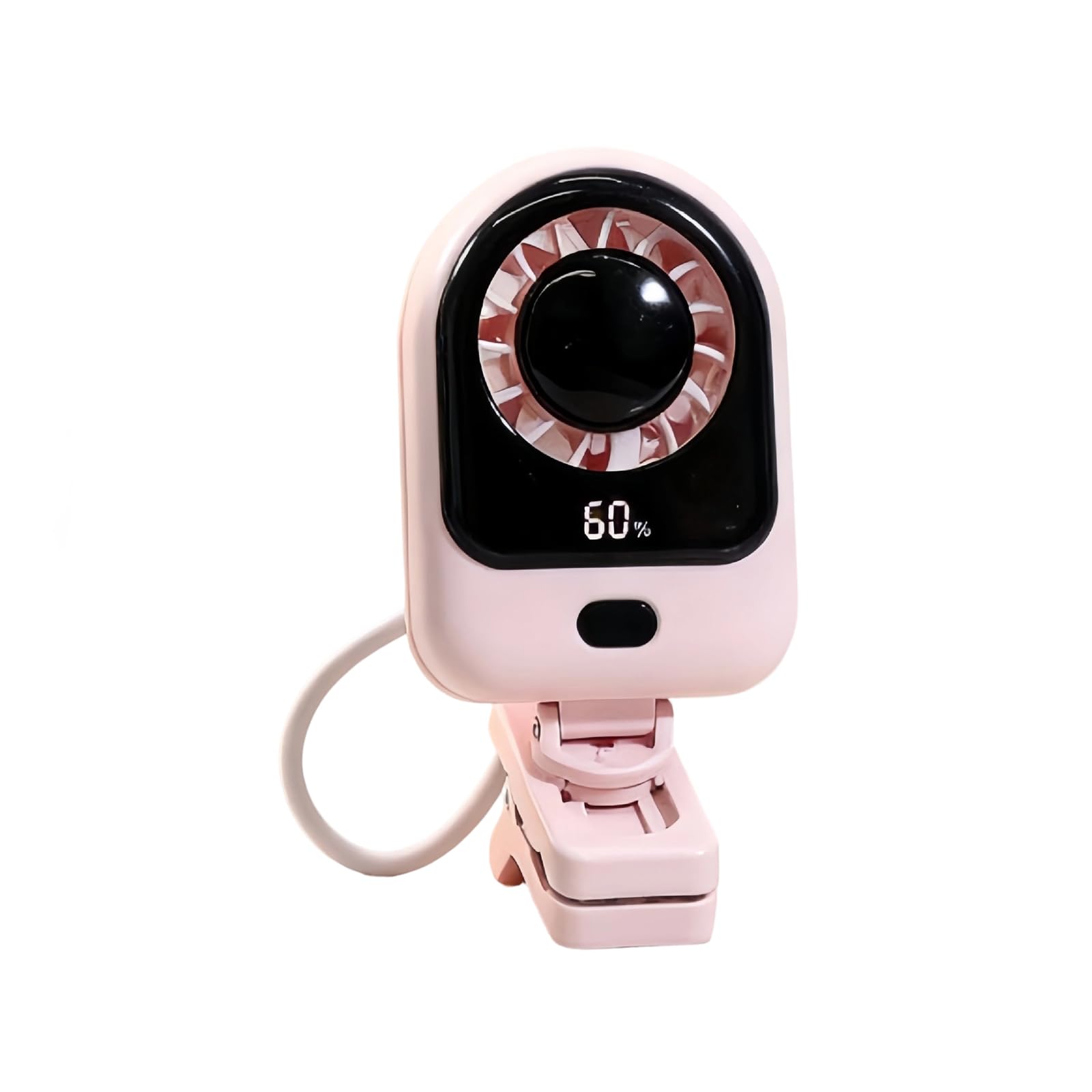 Errory A Stepless Speed Djustable Desktop Circulating Fan Rechargeable Table Fan Electric Desktop Clip Blower Quiet Clip With Led Screen