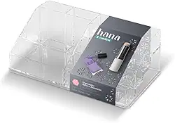 Ordene - Organizador para Batons e Acessórios com 16 Divisórias, Cor Transparente, Linha Hana