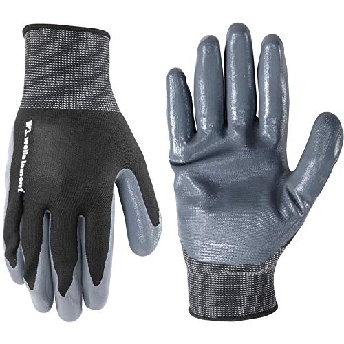 Wells Lamont Men's Coated Grip Work Gloves, Nitrile Coating, Medium (546M) , Black