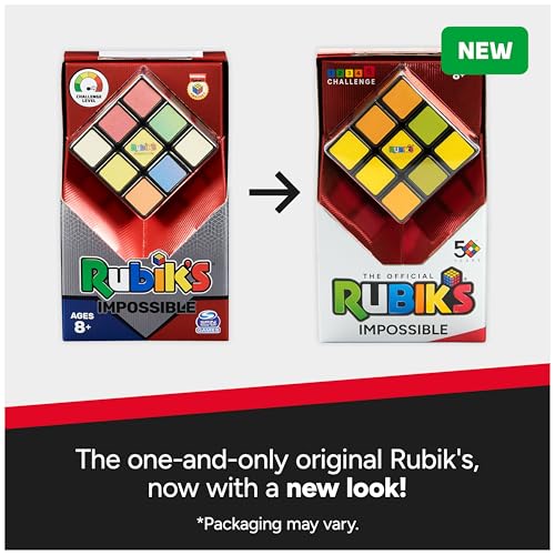 Image of Rubik's Cube, Impossible Cube, Advanced Color-Matching Puzzle, The Original Problem-Solving Brain Teaser Cube, Classic Color-Matching Puzzle, Fidget Toy, Sensory Puzzle for Ages 8 & Up