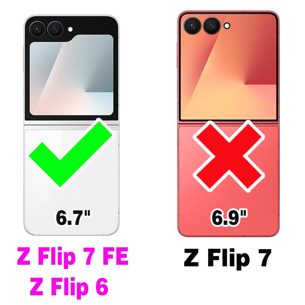 Asuwish Custodia per Samsung Galaxy Z Flip 6/Z Flip 7 FE 5G 2 in 1 Custodia magnetica a portafoglio con tracolla a tracolla blocco RFID porta carte di credito Z6 G Flip6 ZFlip Flip7 da donna viola