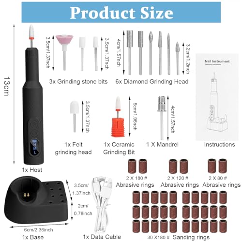 MAYCREATE® Cordless Nail Drill Machine with Drill Bit Kit Professional Adjustable Nail Drill Machine for Gel Nail, Nail Extension, Salon Nail Drill Machine Electric Manicure... - Image 2
