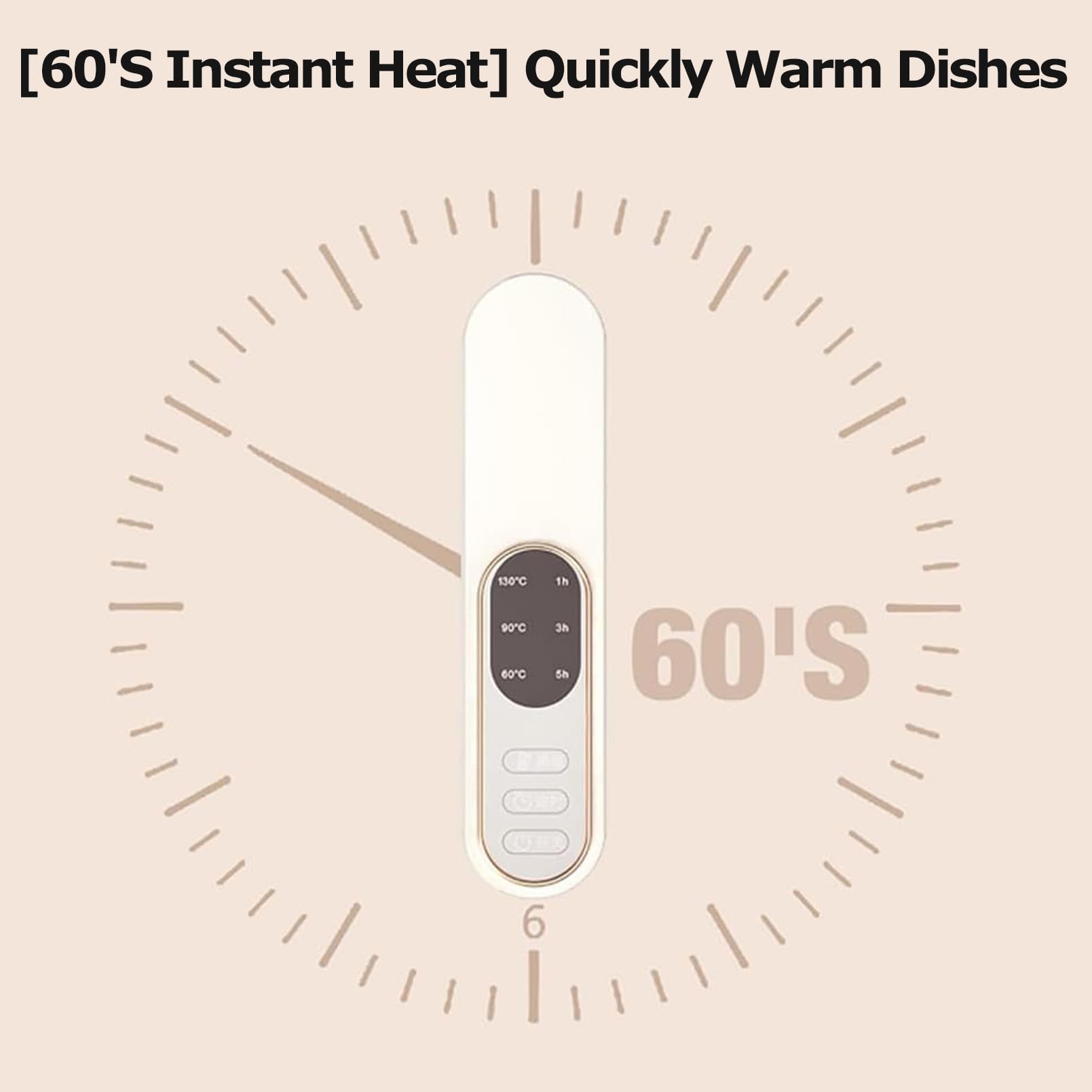 Plateau chauffant électrique, pliable, pour garder les aliments au chaud avec 3 températures d'isolation thermique efficace de 130 ℃, verre trempé de 3 mm, facile à nettoyer pour les réunions de