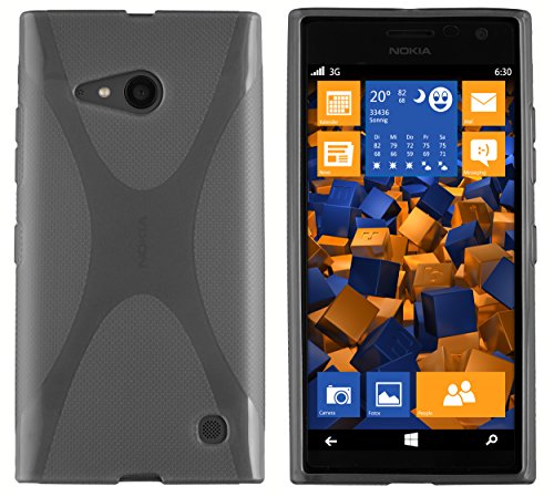 mumbi Funda Compatible con Nokia 730/735 Caja del teléfono móvil, Negro Transparente