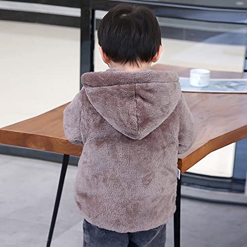 Bear Ears Fleece Coat for Toddler Boys Hooded Zipper Puffer Two Wear Jacket Little Boys Cute Long Sleeve Outwear3