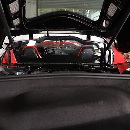 Image of Engine Bay Front Wall Cover Trim Compatible with Corvette C8 Stingray 2020-2023 Aluminum Alloy Red 2PCS Engine compartment Interior Decoration Accessories