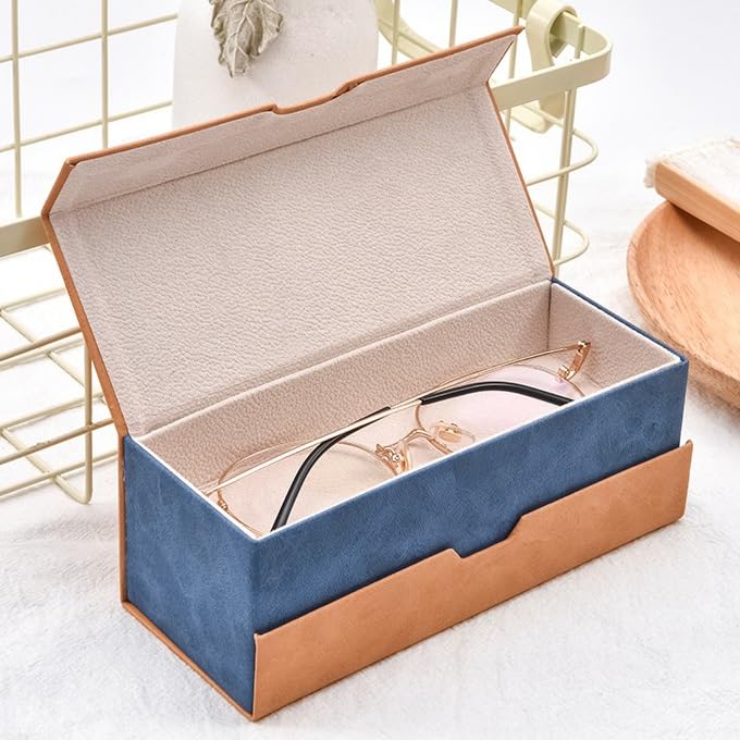 Étui à lunettes de myopie portable soleil Boîte rangement for, convient aux femmes, hommes et enfants voyage classique Étui à Lunettes pour Femme