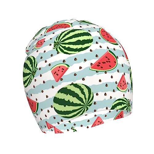 Rqzwdq Watermelon Stripes Pattern Kids Beanie Hats Warm Knit Beanie Cap Skull Caps Gifts Decor for Boys Girls White