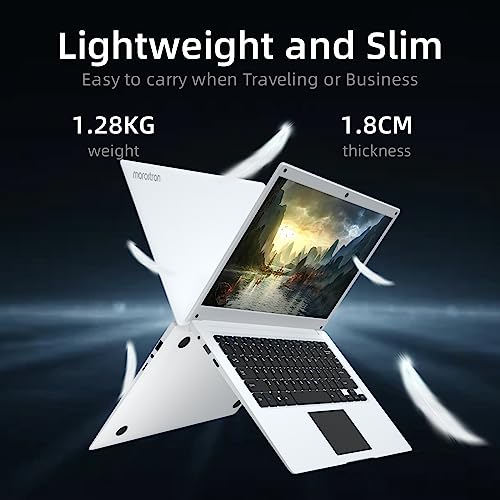 Image of 14.1 inch Laptop Computer,Celeron N3450,4GB RAM and 64GB SSD,Windows 11 Laptop Computers with FHD 1920 * 1080 IPS Display Notebook PC,Slim and Lightweight Notebook,Work and Students laptops,White, WPS