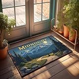 Felpudo interior Midnight In Parll's: A Serene Mountain Journey Under The Full Moo Felpudo para puerta delantera (50 x 80 cm)