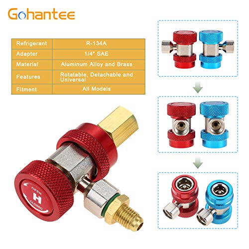 Kit de adaptadores para AC R134A, acoplador rápido ajustable miniatura 7