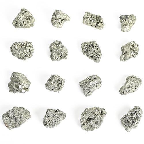 Image of HindCraft Pyrite Stone Original - 40 to 80 Grams, Powerful Crystal for Manifestation, Energy Healing & Wealth - Natural & Authentic Mineral Specimen, Gemstone for Wealth Attracts Money Magnet Reiki