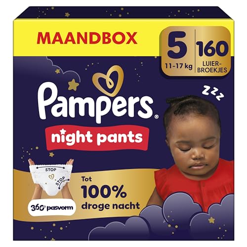 Pampers Night Pants Maat 5, Maandbox 160 Luierbroekjes, 11-17kg