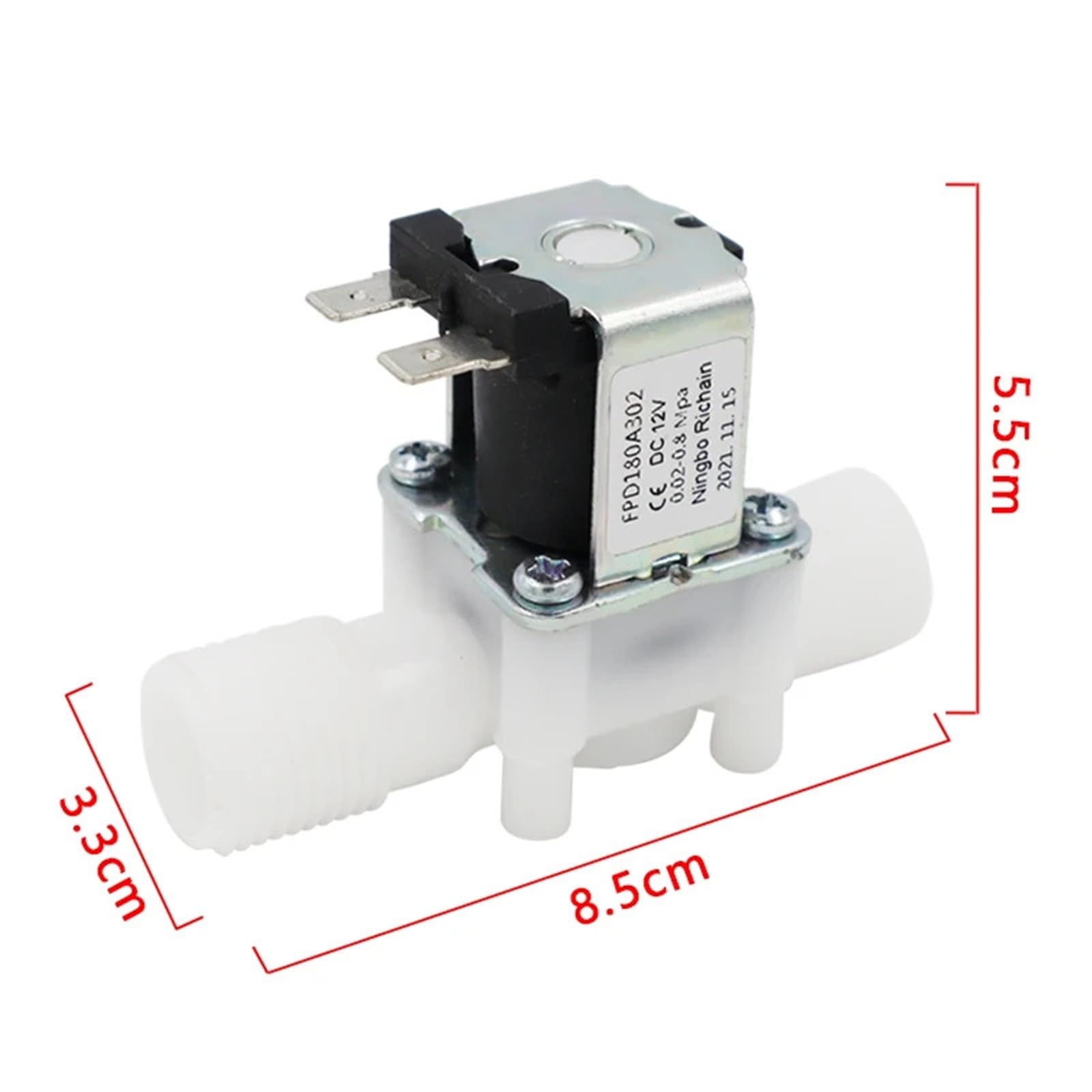 1 szt. tworzywo sztuczne 12 V 24 V 220 V elektryczny magnetyczny zawór regulacyjny zawór elektromagnetyczny normalnie zamknięty 1/2" (DC-12 V)