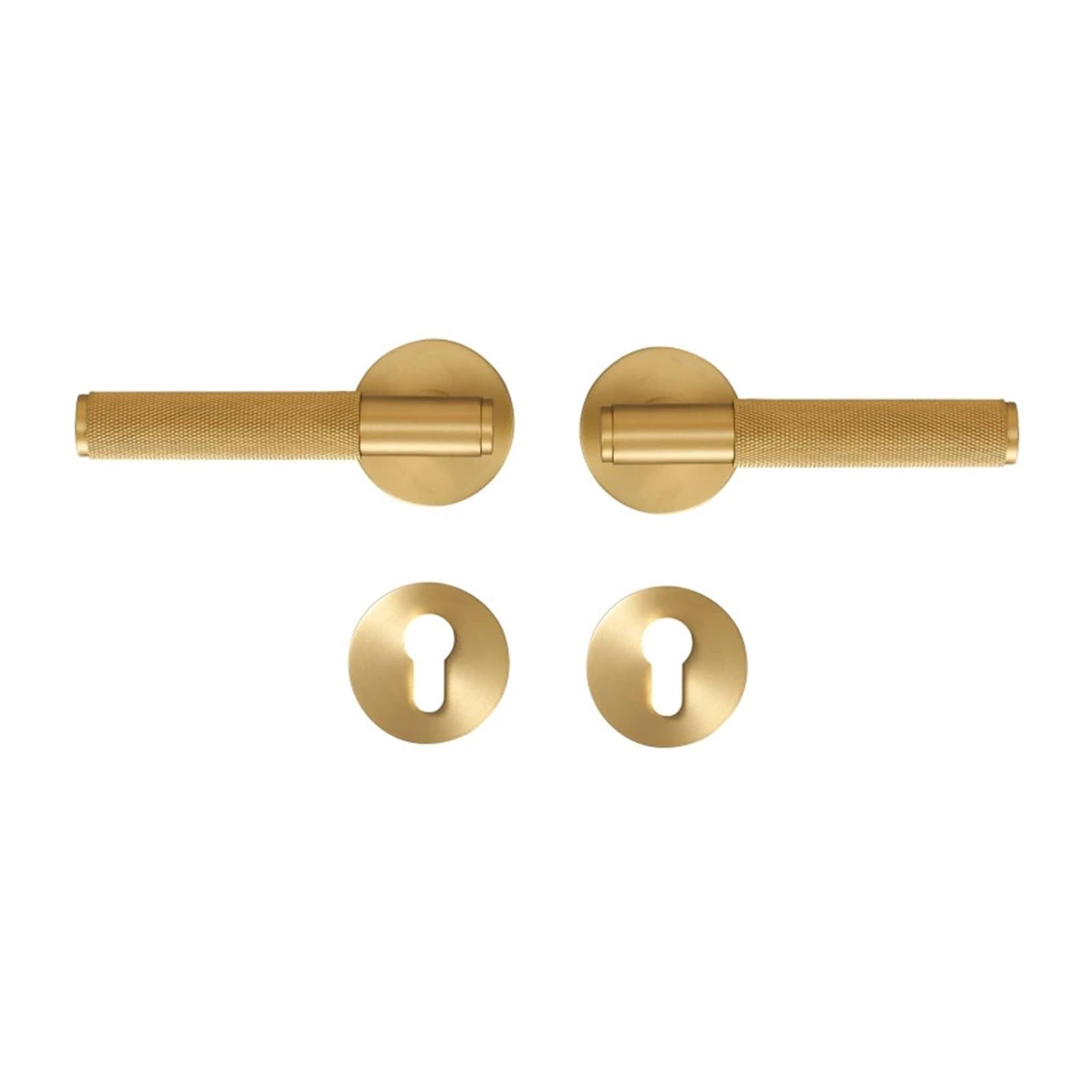 Sharunsfeli Dummy-Sb Dooroom Brass Door Lever Set Knurled Privacy Passage Dummy Thumbturn Lock Handle Set Knurled Hardware(Dummy-Sb)