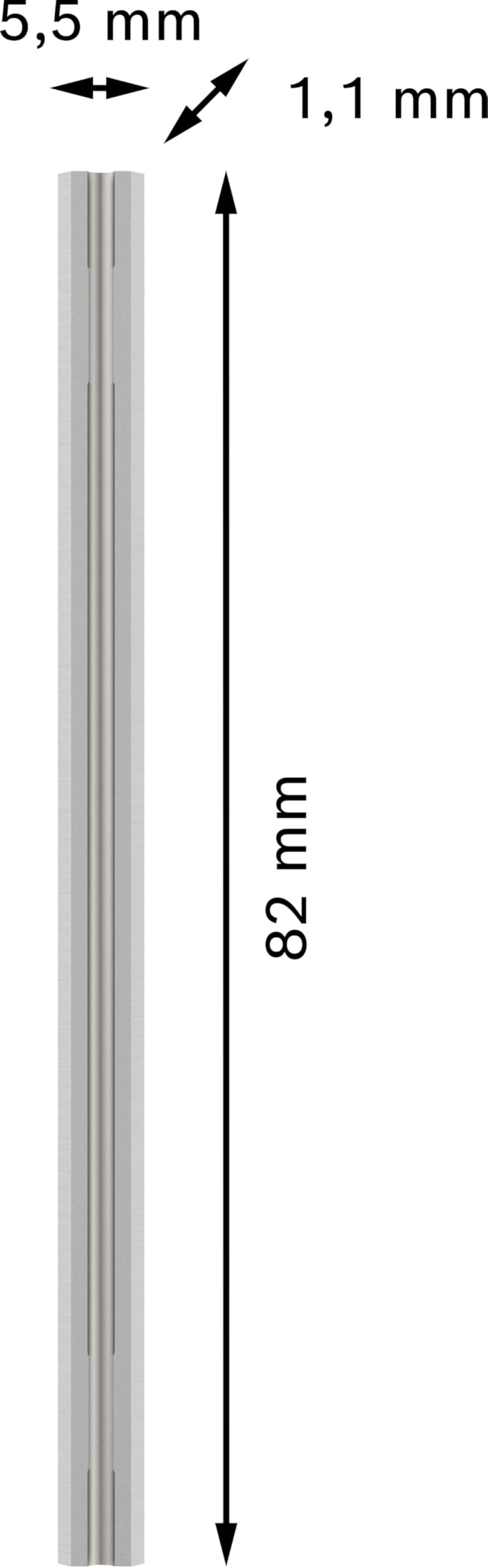 Bosch 10x Nóż PRO do strugów (do Płyty powlekane tworzywem sztucznym, Twarde drewno, 82 x 5,5 x 1,1 mm, Professional Akcesoria Strug, Strug bezprzewodowy)