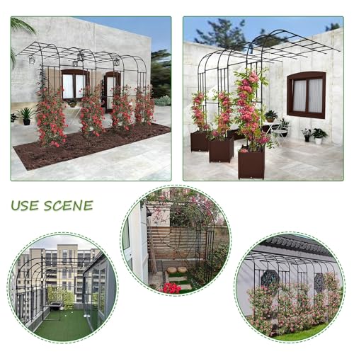 Treillis de jardin en métal – Support robuste pour plantes grimpantes d'extérieur pour roses et vignes, cadre décoratif mural