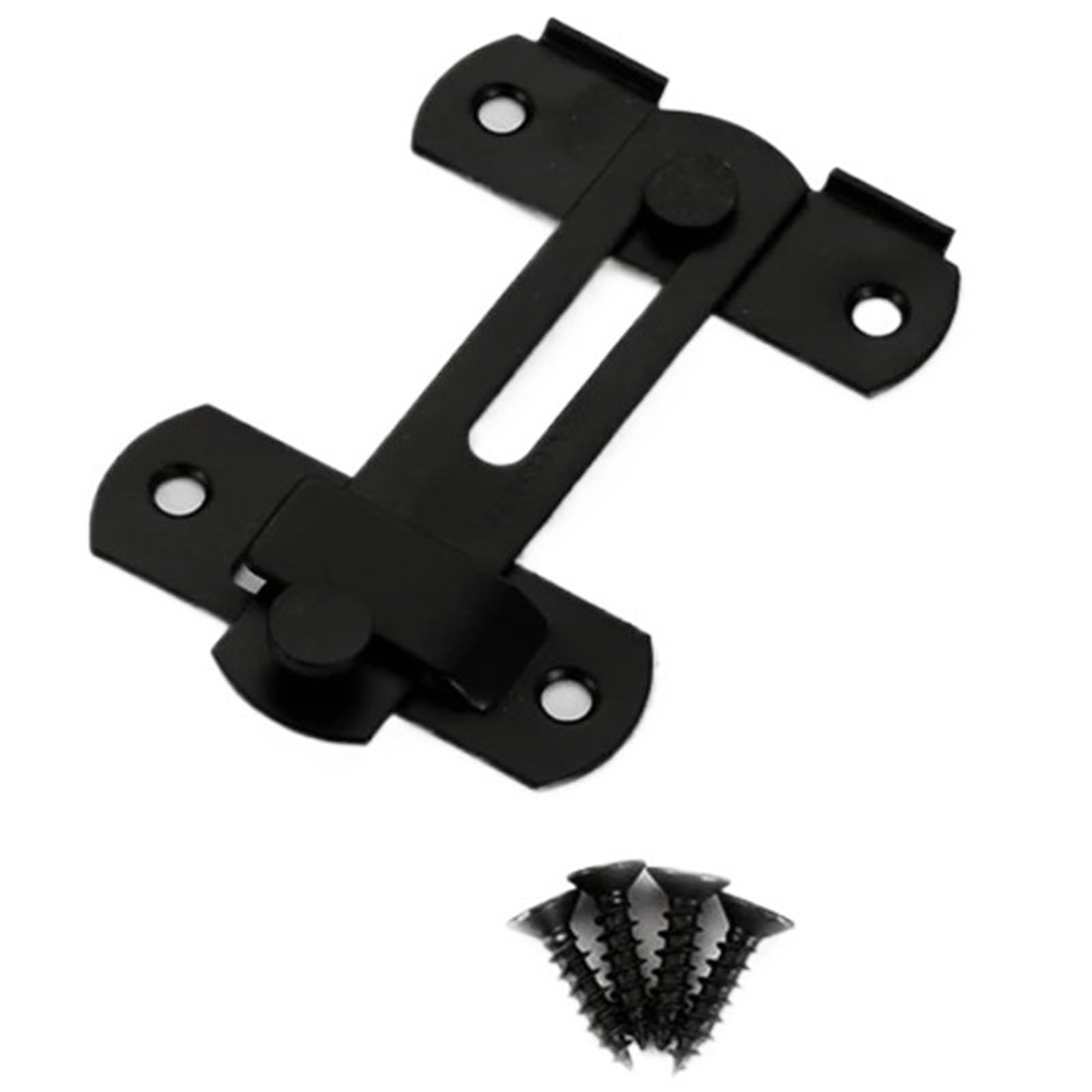 Gate Bolt Gate Latch Sliding Barn Door for Locking Stainless Steel Latches Flip Safety Bolt Lock(Black-L)