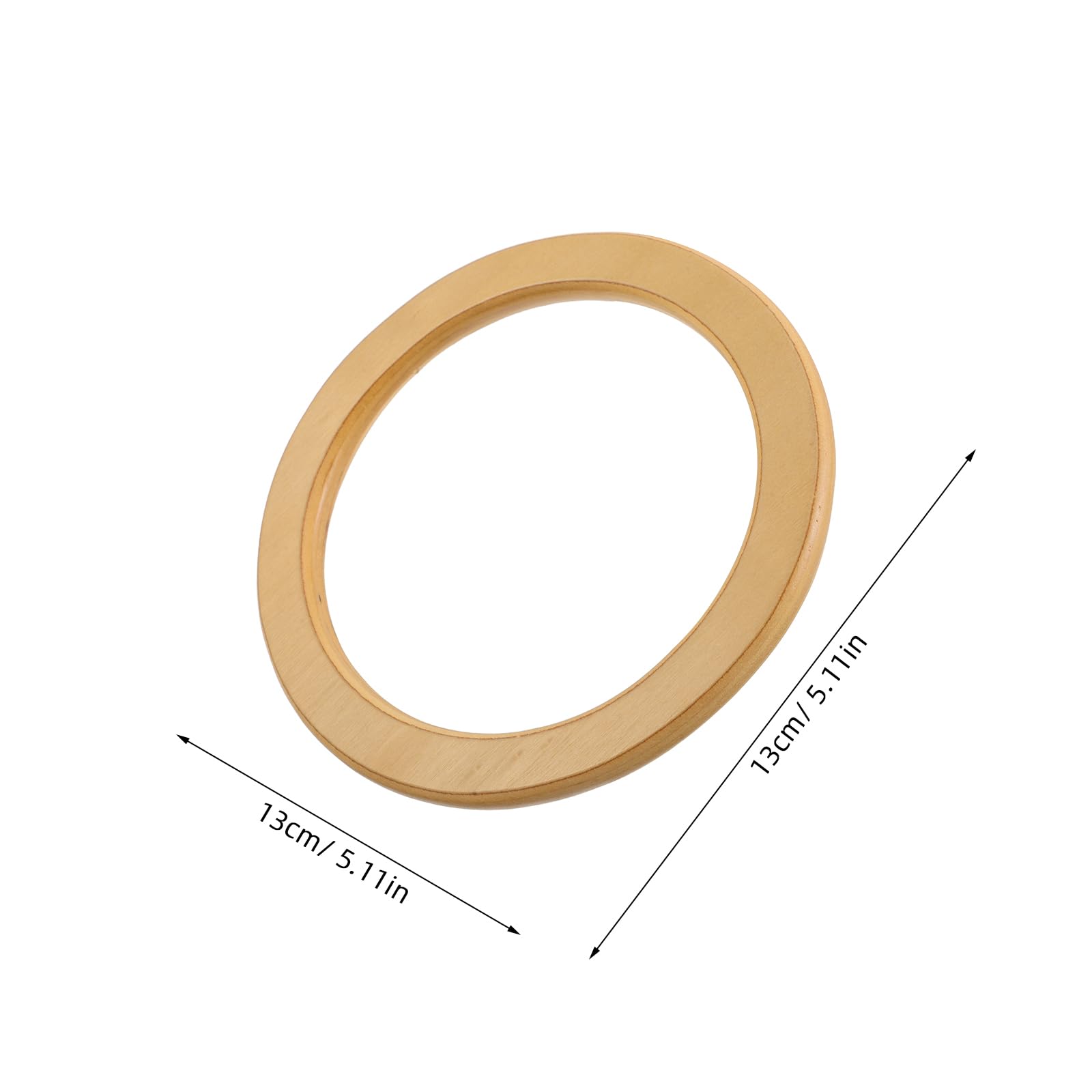 Asas Redondas de Madera Beige para Bolsos, 6 Piezas | Bolso de Playa y Bolso de Mano, Acabado Pulido, Agarre Cómodo, Estilo Natural Vintage