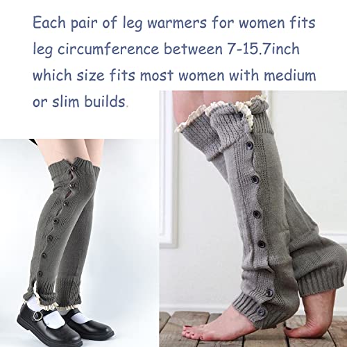 Image of Leg Warmers Harajuku with Lace Button Knit Harajuku Japanese Style Kawaii Lolita Gothic Flared and Loose Fit