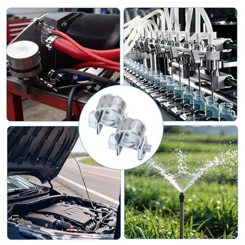 20 Stück Mini Schlauchschellen, 6–8mm 8–10mm Klein Schlauchklemmen Verstellbar Kraftstoffeinspritzung Gelenkbolzenschelle Rohrschellen Spannbackenschellen für Kraftstoffleitungs Auspuffrohr Benzinrohr