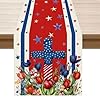   Watercolor-Colorful-Tulips-Flowers-America-Stars-Patriotic-4th-of-July-Memorial-Day-Independence-Day-Table-Runner-Decoration-for-Home-Kitchen-Holiday-Party-13x72-Inch
