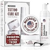 Tattoo Aftercare Kit,Dad Gifts for Fathers Day,10oz Tattoo Balm and 7oz Foam Soap,Moisturizes and Helps Protect Tattooed Skin,Revives New & Old Tattoo Appearance,pH Balanced Piercing & Tattoo Cleanser
