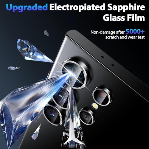 Image of Camera Lens Protector Compatible with Galaxy S24 Ultra | 9H Tempered Glass Camera Lens Guard | HD Clear Scratch Resistant Lens Cover | Case Friendly | Easy Installation Black
