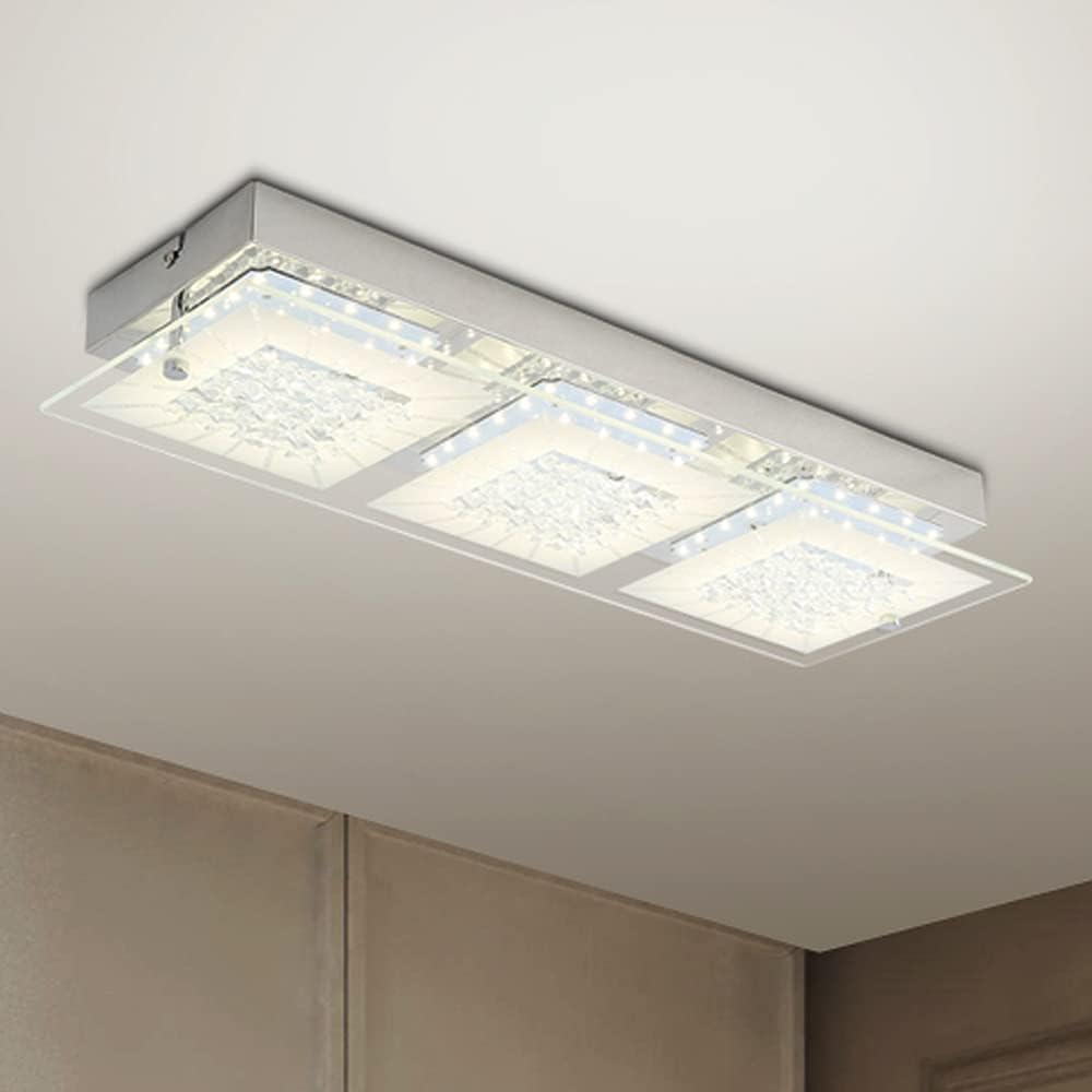 Flush Mount Ceiling Light, Crystal Ceiling Lamp LED Crystal Chandeliers, Bedroom Lights for