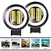 YUGAUNG 3" Coppia Fendinebbia a LED Rotondi da DRL Angel Eyes 6000K 80W 8000lm 10-80V DC Led Project White SUV Motorcycles IP68 Staffe Montaggio Regolabili Impermeabili Regolabili 3 Anni di Garanzia
