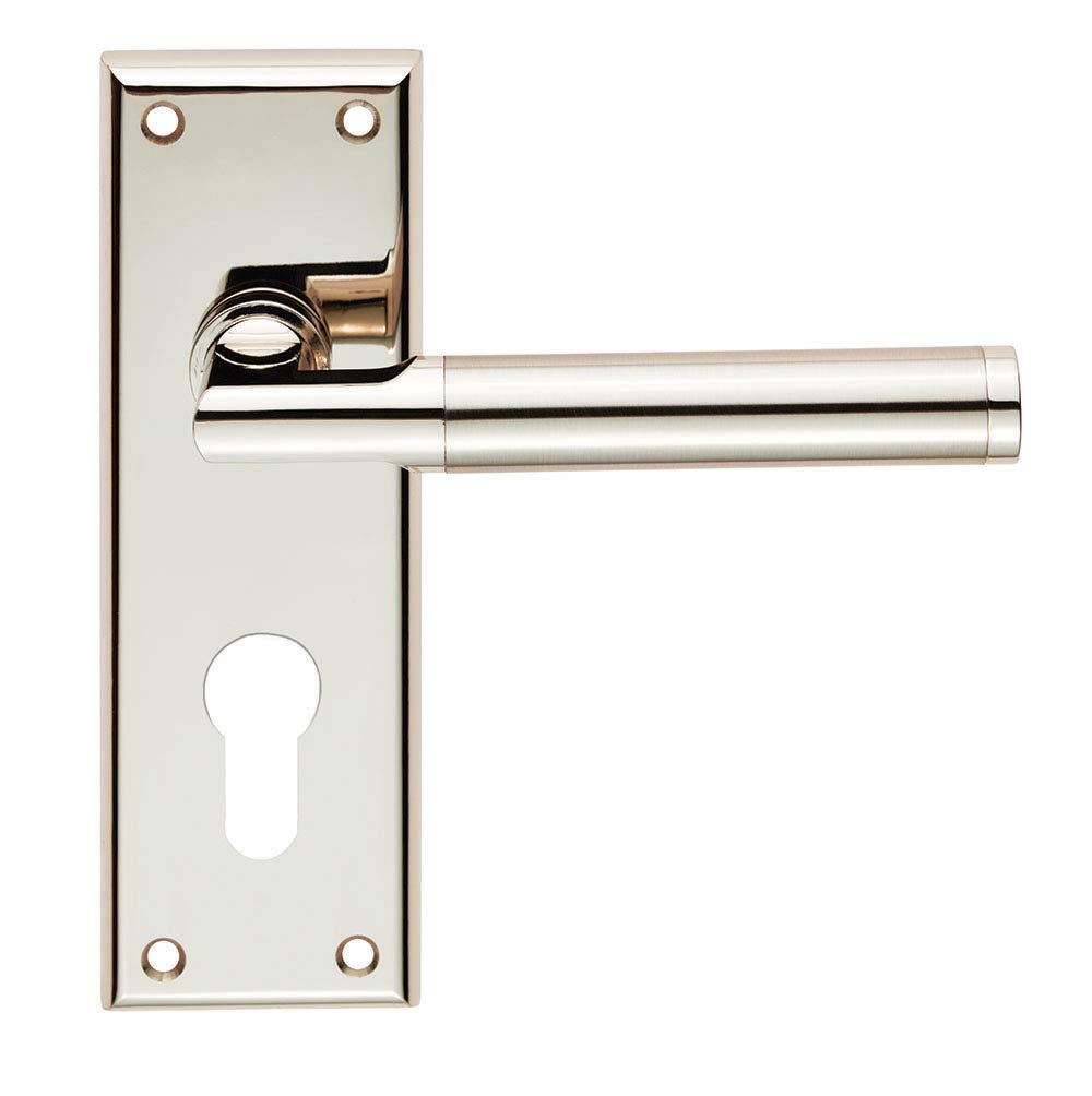 Carlisle Brass Satin Nickel/ Polished Nickel Serozzetta Sessanta Lever On Backplate - Euro 47.5Mm