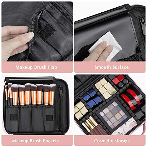 INOVERA (LABEL) Nylon Makeup Organizer Bag for Women, Girls & Bridal - Travel Cosmetic Kit Storage Organiser - Toiletry Vanity Box with Adjustable Compartment, 26l x 23b x 9h cm... - Image 5