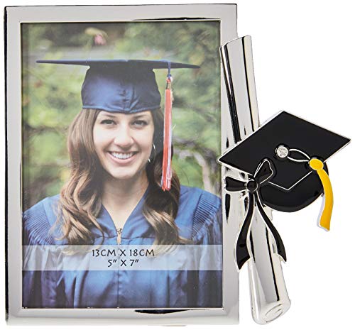 ZEP Tocco Portafotos graduación, Metal, Plateado, 21.5x20x2.5 cm