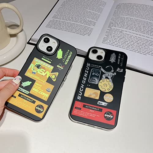 Coque iPhone 14 Plus Yonds Queen fusée jaune astronaute