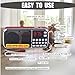 Leting Radios Portable FM with MP3 Speaker, Portable Radio Support TF Card/USB,Rechargeable Battery Powered FM Radio,Mini Radio with Best Reception (RED)