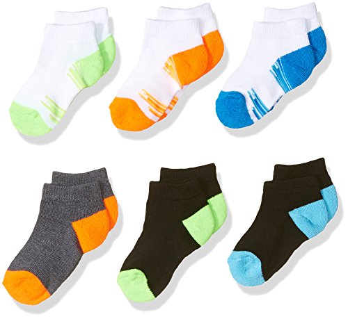 Fruit of the Loom Baby Boys' Low Cut 6 Pack Sock, Assorted, Shoe Size: 1.5-4 (6-18 Months)