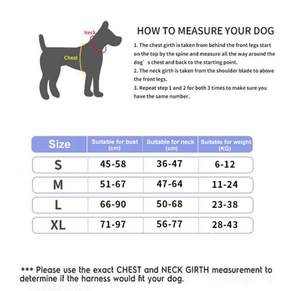 FDEETY Adjustable Anti-Escape Dog Harness Reflective at Night with Front Buckle Harness for Dogs Easy to Wear Harness Size Small Medium Large for Walking Running Training - Image 2