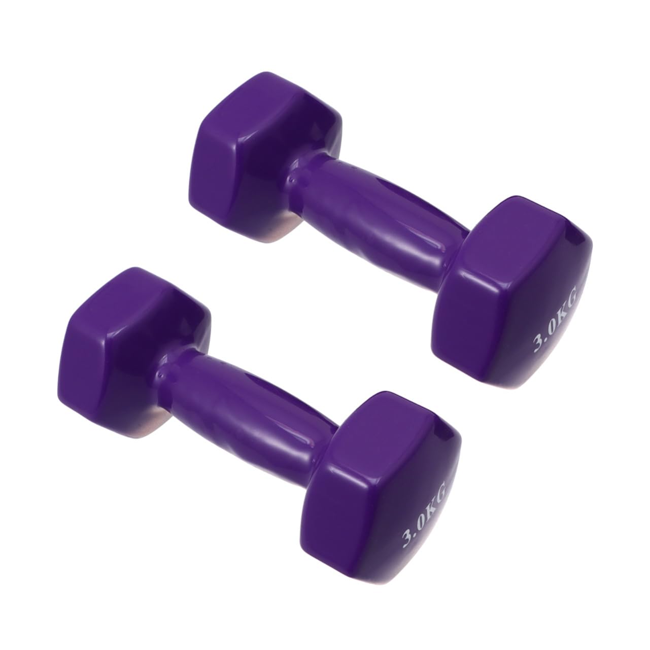 Toyvian Fitness Dumbbells 6kg Set 2 X 3kg Metal Hand Weights with Non-slip Plastic Coating for Women and