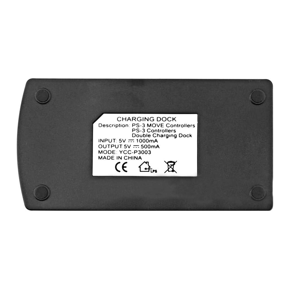 Cargador controlador PS3 2 en 1 estación de repuesto USB dual para accesorios de juego G conducción (As Shown, talla única)