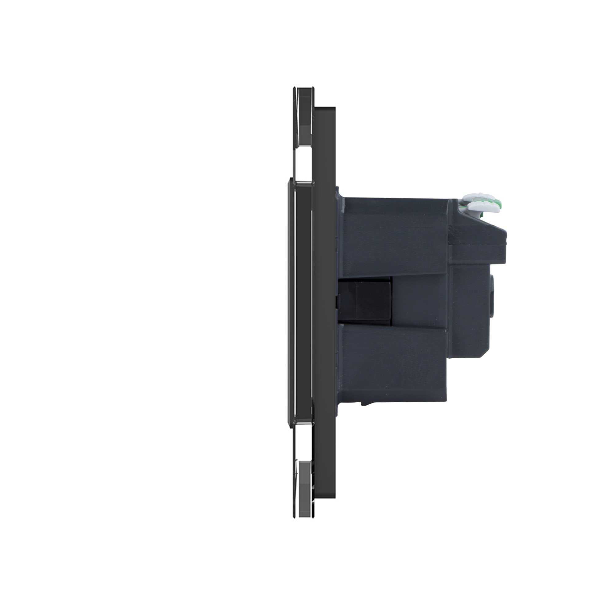 Luxus-Time VDE Mehrfachsteckdose Modul Steckdose Stecker Wandsteckdose inkl. Glasrahmen in schwarz 77211