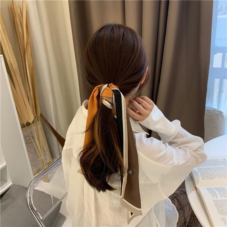 JN&LULU 59" Mulberry Silk Like Head Scarf Women's Fashion Square Neck Satin Scarfs for Bag Hair Scarves Gift 59 * 5.9”4