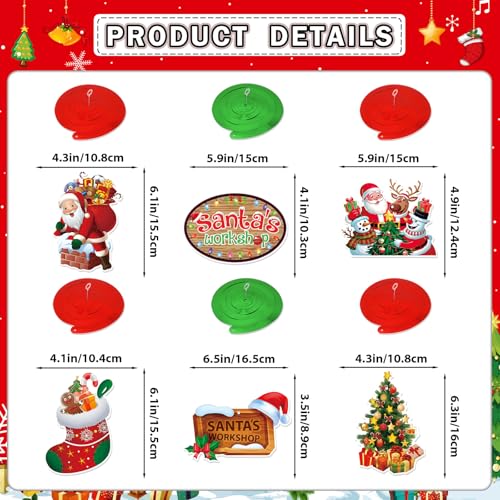 Image of Santas Workshop Banner Santas Workshop Decorations Christmas Banner with Christmas Hanging Decorations for Happy Holidays Decorations Funny Xmas Decorations Merry Friendsmas Decorations