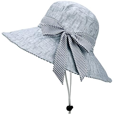 Somaler Sun Hats for Women Roll-up Wide Brim Summer Beach Hat Foldable Floppy Cotton Hat, Cotton Dark Grey, One Size Cover