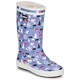  Aigle Lolly POP Print FUR Stiefel Kind Blau/Rot/Weiss - 33 - Gummistiefel
